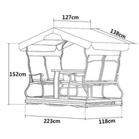 Outdoor 2-Person Swing Chair Canopy Replacement Cover Waterproof UV Protection