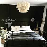 Hand-Woven Bohemian Macrame Lampshade for Living Room Bedroom Decor