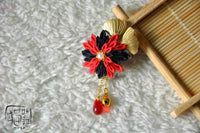 BJD Doll Kimono Fabric Hair Clip Japanese Style Headwear for 1/3 1/4 Scale Dolls