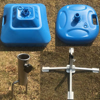 Portable 30L Water-Filled Umbrella Base for Beach, Patio, and Advertising Umbrellas