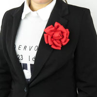 Korean Style Handmade Silk Fabric Flower Brooch Pin for Women
