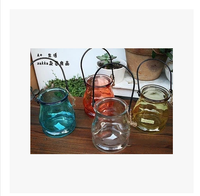 Creative Ear-Shaped Hanging Hydroponic Glass Vase for Balcony Decor