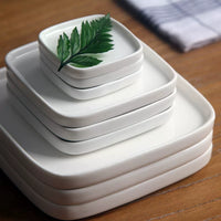 Ceramic Plant Pot Saucer, Round, Oval, and Rectangular White Porcelain Drip Trays for Succulents and Potted Plants