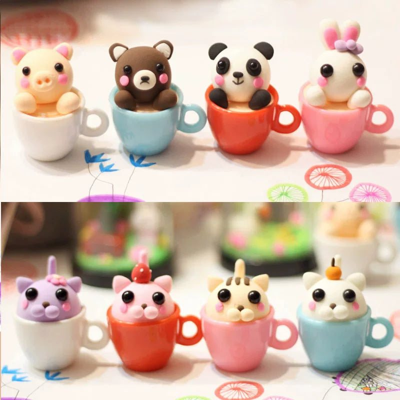 Kids' DIY Ultra-Light Clay Miniature Animal and Plant Pot Craft Kit