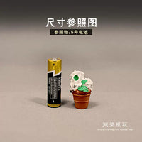 Miniature White Flower Potted Plant Model
