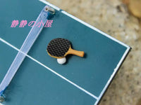 Miniature Table Tennis Set Cake Topper Dollhouse Toy
