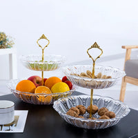 European Style Multi-layer Fruit Plate Modern Living Room Plastic Three-tier Fruit Basket Creative Double-layer Rotating Hot Pot Dish