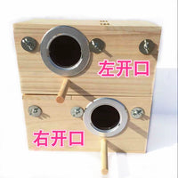 Wooden Breeding Box for Parakeets and Lovebirds, Bird Nest Incubation Box