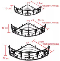 European Style Wrought Iron Wall-Mounted Plant Stand Shelf for Balcony & Corner Storage