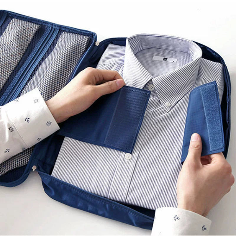 Travel Shirt and Tie Organizer Bag with Folding Boards, Wrinkle-Resistant Storage for Business Trips