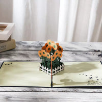 Sunflower 3D Pop-Up Greeting Card for Teachers, Thank You, Birthday, New Year Gift