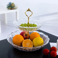 European Style Multi-layer Fruit Plate Modern Living Room Plastic Three-tier Fruit Basket Creative Double-layer Rotating Hot Pot Dish