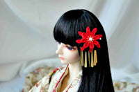 BJD Doll Japanese Style Fabric Hair Clip "Eternal Night" for 1/3, Uncle, and Large Female Dolls