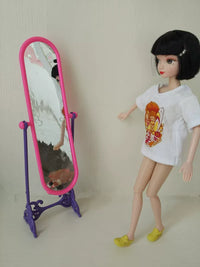 Dollhouse Miniature Dressing Mirror for 1/6 Scale Dolls, Girls Pretend Play Accessory
