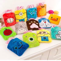 Cartoon Plush Hot Water Bottle with Removable Cover, Small Hand Warmer