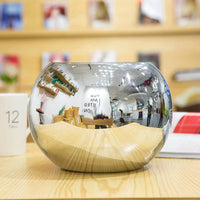 European Style Electroplated Glass Vase, Mirrored Spherical Hydroponic Flower Arranger, Modern Decorative Ornament