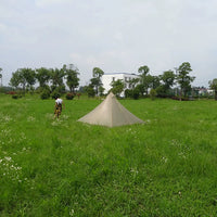 Jingxing Fengyin 4-Person Ultralight Double-Silicon Pyramid Tent with Aluminum Alloy Poles, Waterproof Coating, Windproof