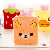 Cartoon Plush Hot Water Bottle with Removable Cover, Small Hand Warmer