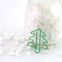 Christmas Tree Shaped Paper Clips, Green Creative Bookmark for Office & School