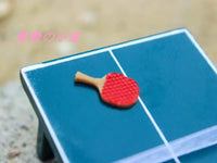 Miniature Table Tennis Set Cake Topper Dollhouse Toy