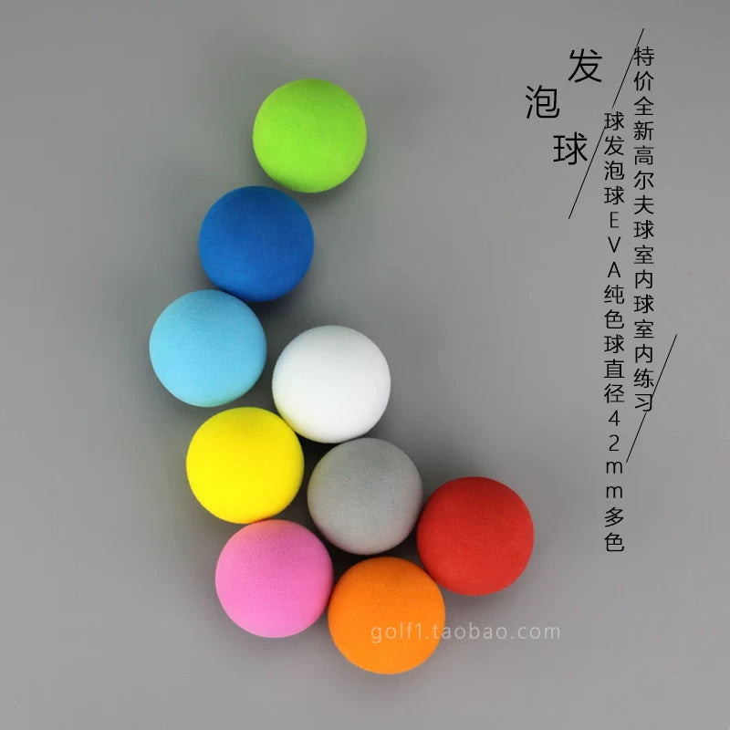 42mm EVA Foam Golf Practice Balls, Soft Indoor Training Sponge Balls, Klein Blue and Assorted Colors