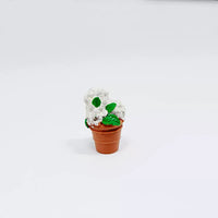 Miniature White Flower Potted Plant Model