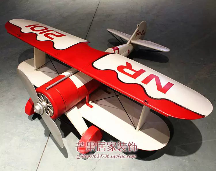 Vintage Iron Art Bomber Airplane Model Wall Decor for Cafe Bar Internet Cafe