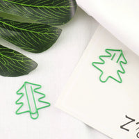 Christmas Tree Shaped Paper Clips, Green Creative Bookmark for Office & School