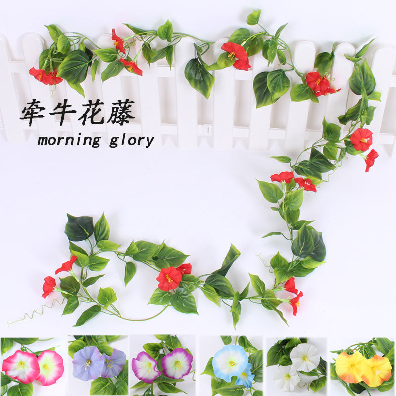 Artificial Morning Glory Vine Garland for Home Decor and Pipe Concealment