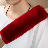 Genuine Australian Sheepskin Seat Belt Cover Shoulder Pad for Car Interior