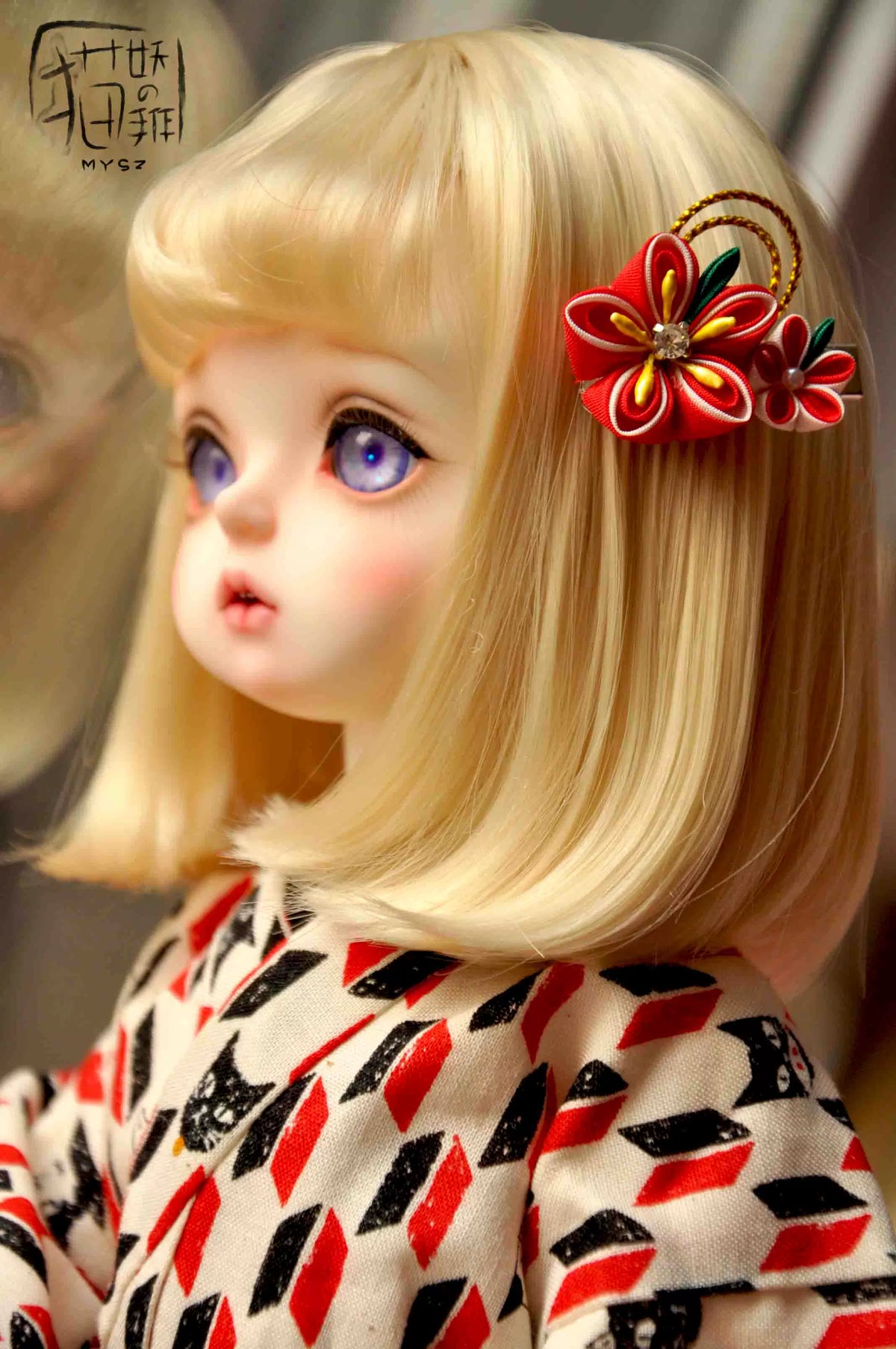 BJD/DD Doll Japanese Style Hair Clip Headwear for 1/4, 1/3, Uncle, and Large Dolls