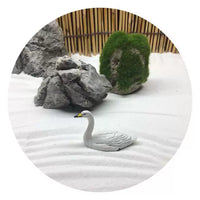 Japanese Zen Garden White Swan Micro Landscape Ornament for Home Decor