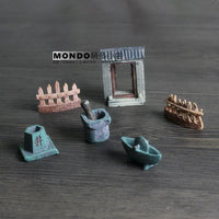 Miniature Resin Farmhouse Decor for Micro Landscape & Succulent Planters