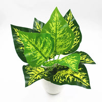 Artificial Green Plant Potted Decor - 9-Head Evergreen Faux Plant for Home and Event Decoration