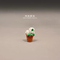 Miniature White Flower Potted Plant Model