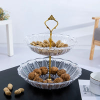 European Style Multi-layer Fruit Plate Modern Living Room Plastic Three-tier Fruit Basket Creative Double-layer Rotating Hot Pot Dish