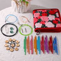 Lightweight Detachable Knitting Needle Set Rust-Resistant Interchangeable Circular Knitting Travel Friendly Interchangeable Circular Easy Storage for Knitters, DIY Crafters, Crafting, Outdoor