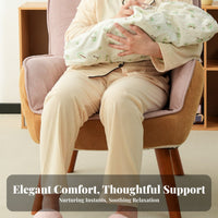 Ergonomic Support Upholstered Nursing Armchair Comfortable Cushioning Feeding Chair High-Back Design Nursery Furniture Soft Upholstery for Postpartum Women, New Mothers, Parents, Bedroom, Living Room, Office