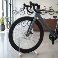 Bike Stand with Wooden Rails Non-Slip Indoor Bike Floor Stand Freestanding Bike Parking Rack for Cyclists, Apartment, Living Room, Garage