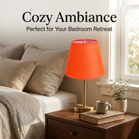 Table Lamp Shade with Grid Textured Linen Material for Bedroom Lighting, Pleated Lampshade for Living Room with PVC Backed Structure