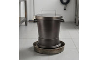 Briquette Extinguishing Bucket Commercial Lidded Metal Briquette Bucket Side Handles Ash Container for Restaurant