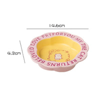 Anti-Tip Raised Cat Bowl Long-Lasting Ceramic Pet Bowl with Stand Easy to Clean Flower Shaped Pet Dish Dishwasher Safe for Cats