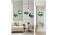 5 Pieces Wooden Wall Plaque Easy-to-Hang Wooden Plaque with Sheet Round for Living Room, Entryway, Bedroom