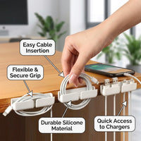 3 Pack Self Adhesive Cable Clips Cord Organizer, Desktop Wire Management Holder for Data Cables
