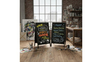 Double-Sided Wooden Blackboard Japanese Style Freestanding Chalkboard Easel Easy to Clean Sign for Event Planners