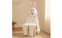 Hare Costume with Headpiece Furry Hare Costume Full-Body Bunny Suit for Children, Young Children