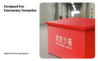 Fire Sand Box Large Capacity Red Fire Box Heavy-Duty Construction Flood Control Sand Container for Firefighters, Gas Stations, Public Buildings