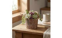 Wooden Planter Bucket Wood Plant Pot Decorative Storage Garden Decoration