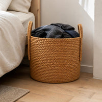 Handwoven Bamboo Wicker Storage Basket Nordic Style Flower Basket Large Capacity Floor Decor