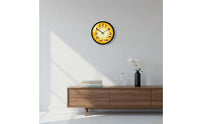 Sun Salutation Wall Clock Non-Ticking Sun Greeting Sequence Clock Creative Design Analog Timepiece wall Art Decor for Meditation Room, Bedroom